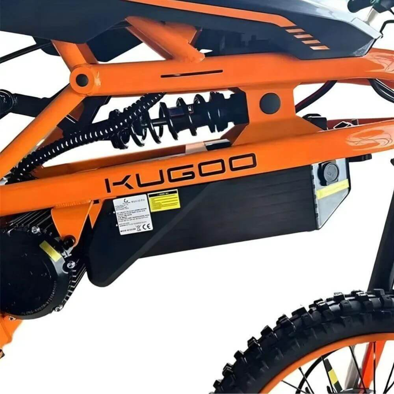 Електровелосипед KUGOO Wish 02 Pro 2500W 60V 27Ah помаранчевий колір — сучасний транспорт для міста та бездоріжжя, Фото 4