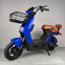 Електровелосипед EVOBIKE YOTA 800W 48V 20Ah, двомісний 14", з подвійною амортизацією, кошиком, синій, Фото 1
