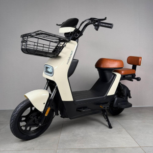 Електровелосипед EVOBIKE YOTA 800W 48V 20Ah, двомісний 14", з подвійною амортизацією, кошиком, молочний
