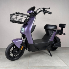 Електровелосипед EVOBIKE YOTA 800W 48V 20Ah, двомісний 14", з подвійною амортизацією, кошиком, фіолетовий, Фото 1