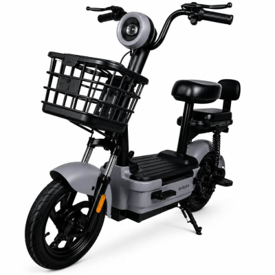 Електровелосипед EVOBIKE Nova MINI 600W 48V 12Ah — двомісний, 14", амортизація, задній привід, сірий