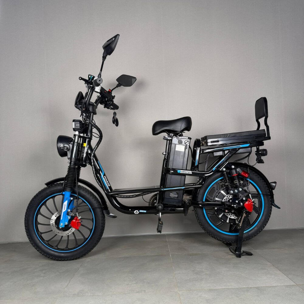 Електровелосипед MINAKO Monster MAX 2026 20" 60V 1500W синій з розкладним сидінням - багажником, Фото 5