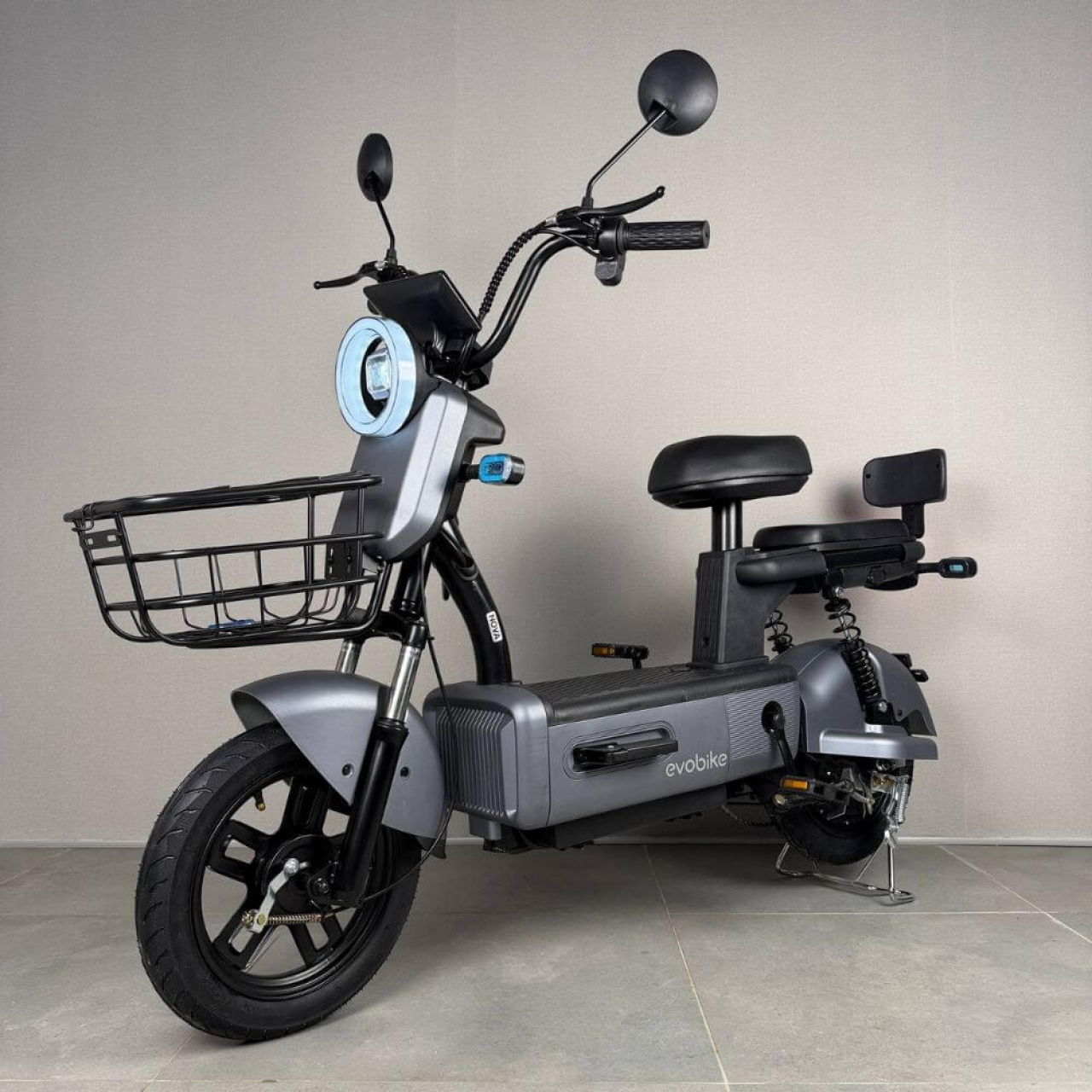 Електровелосипед EVOBIKE Nova S 500W 48V 12Ah графітового кольору з амортизацією та швидкістю до 40 км/год, Фото 1