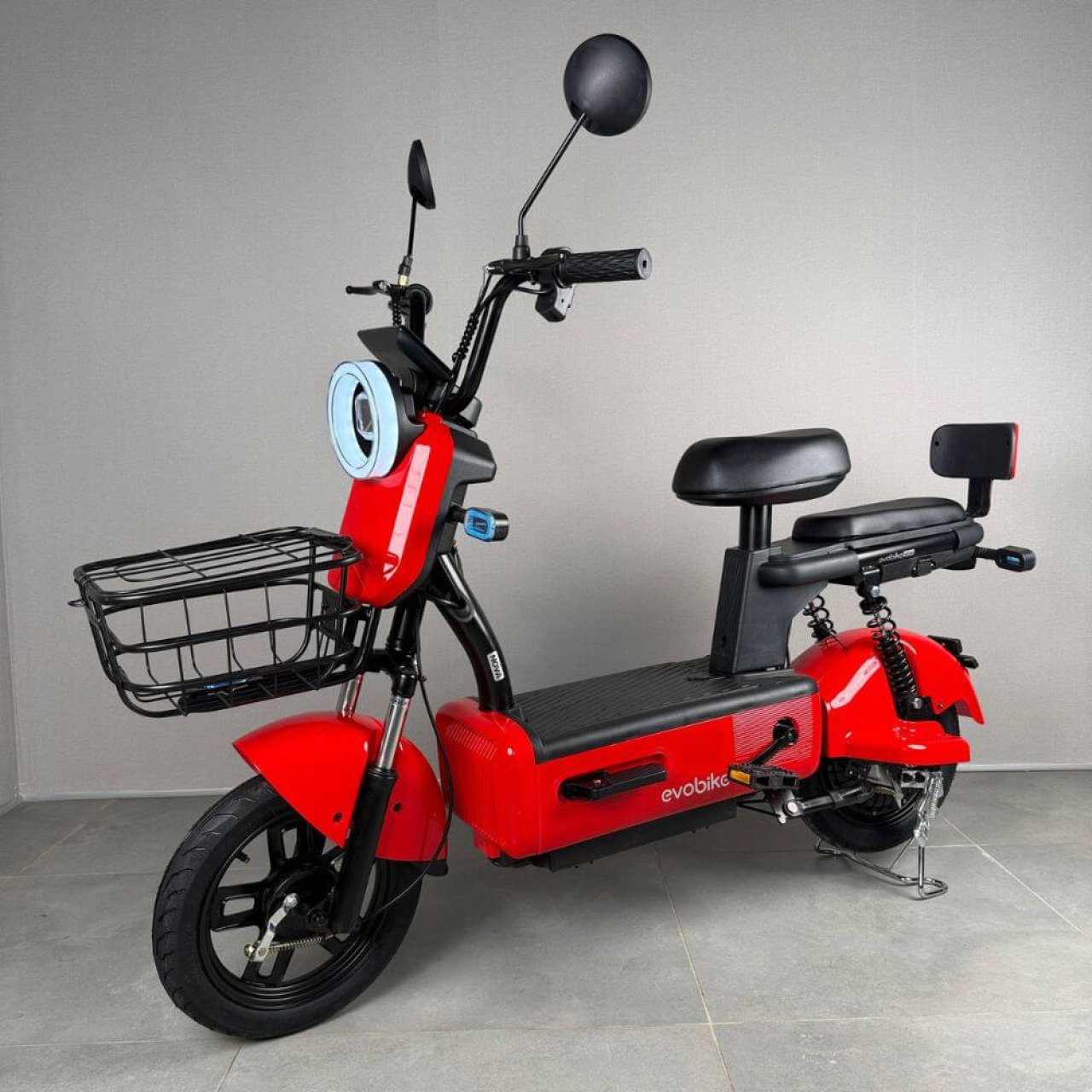 Електровелосипед EVOBIKE Nova S 500W 48V 12Ah червоного кольору з амортизацією та швидкістю до 40 км/год, Фото 1