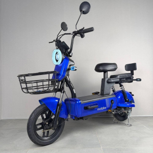 Електровелосипед EVOBIKE Nova S 500W 48V 12Ah синього кольору з амортизацією та швидкістю до 40 км/год