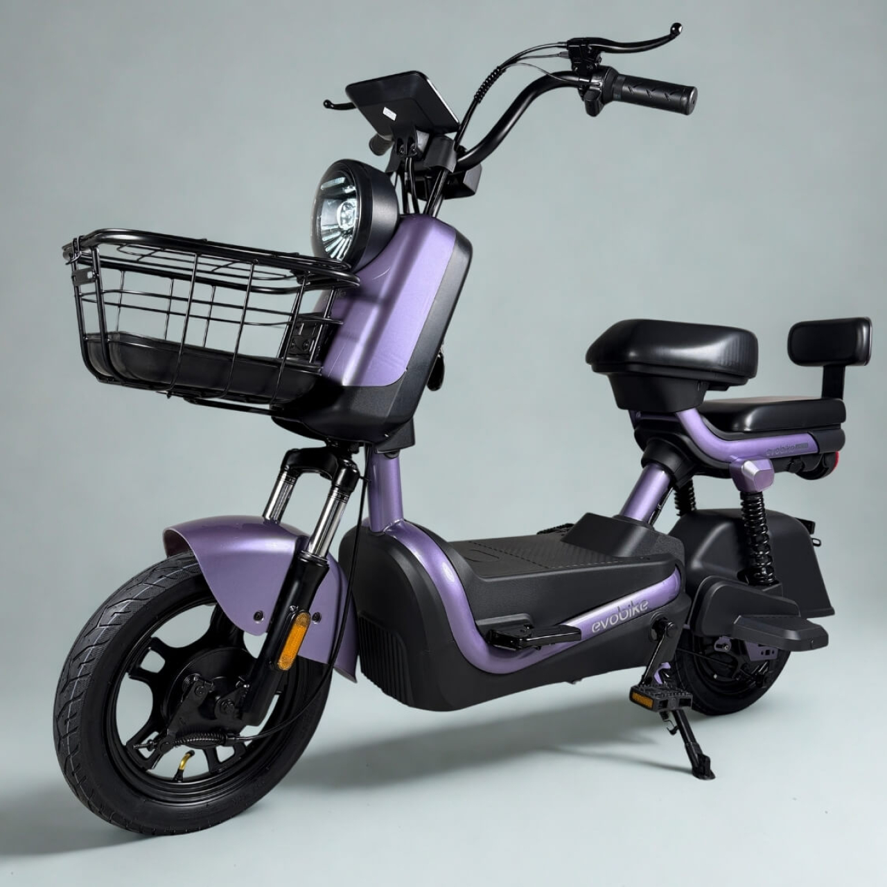 EVOBIKE Atlas PRO 14" 800W 60V 20Ah — электровелосипед с графеновым аккумулятором, до 30 км/ч, фиолетовый, Фото 1