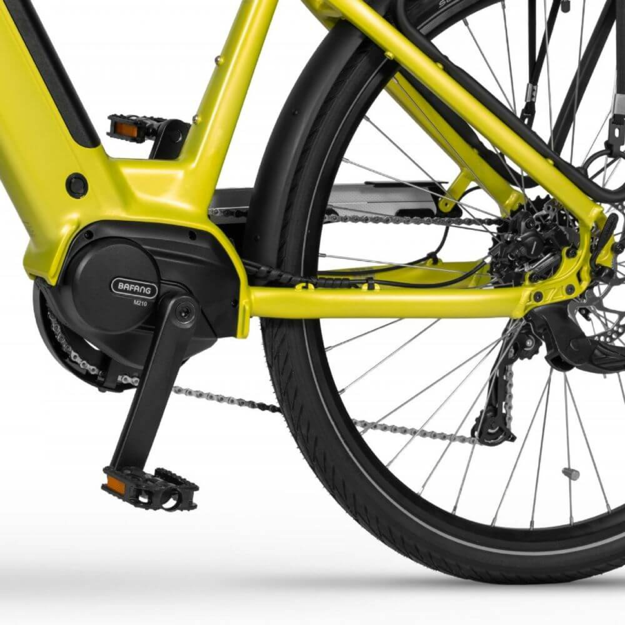 EVOBIKE Vivo N1 600W 48V 13Ah — электровелосипед 26" с LED-дисплеем и корзиной, жёлтого цвета, Фото 2