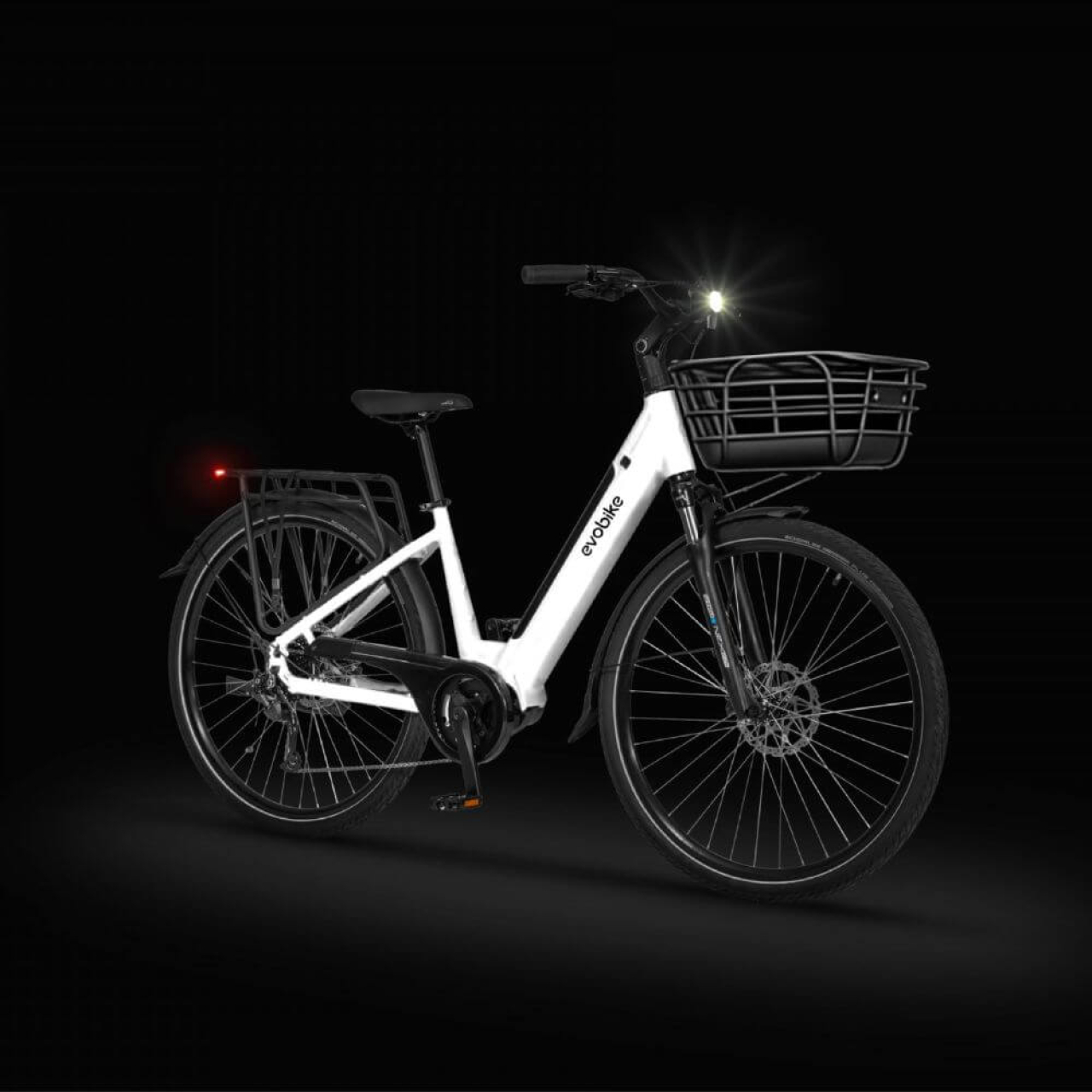 EVOBIKE Vivo N1 600W 48V 13Ah — электровелосипед 26" с LED-дисплеем и корзиной, белого цвета, Фото 6