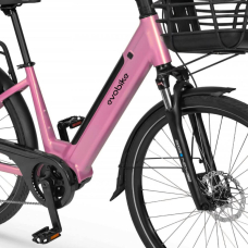 EVOBIKE Vivo N1 600W 48V 13Ah — электровелосипед 26" с LED-дисплеем и корзиной, розового цвета, Фото 2