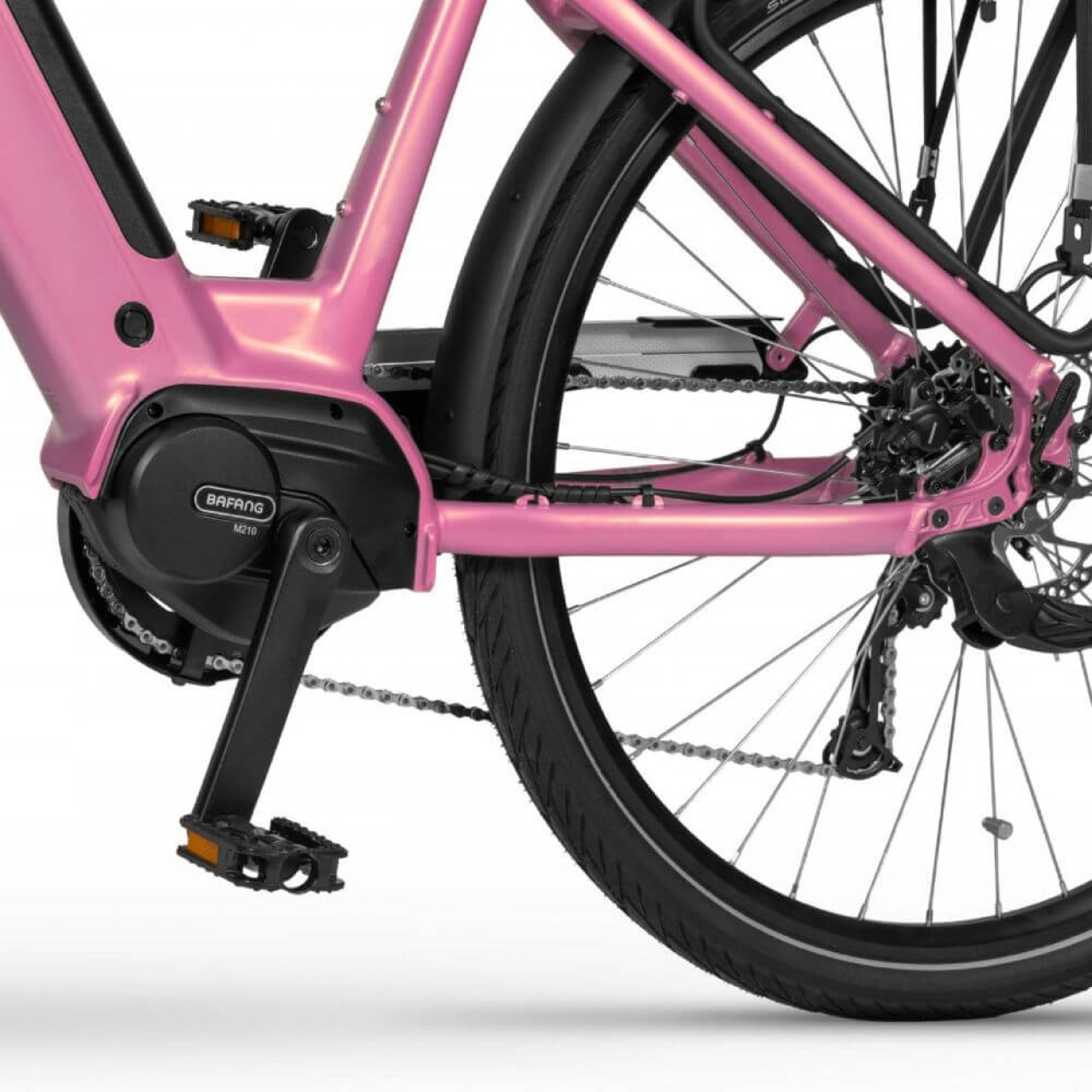 EVOBIKE Vivo N1 600W 48V 13Ah — электровелосипед 26" с LED-дисплеем и корзиной, розового цвета, Фото 4