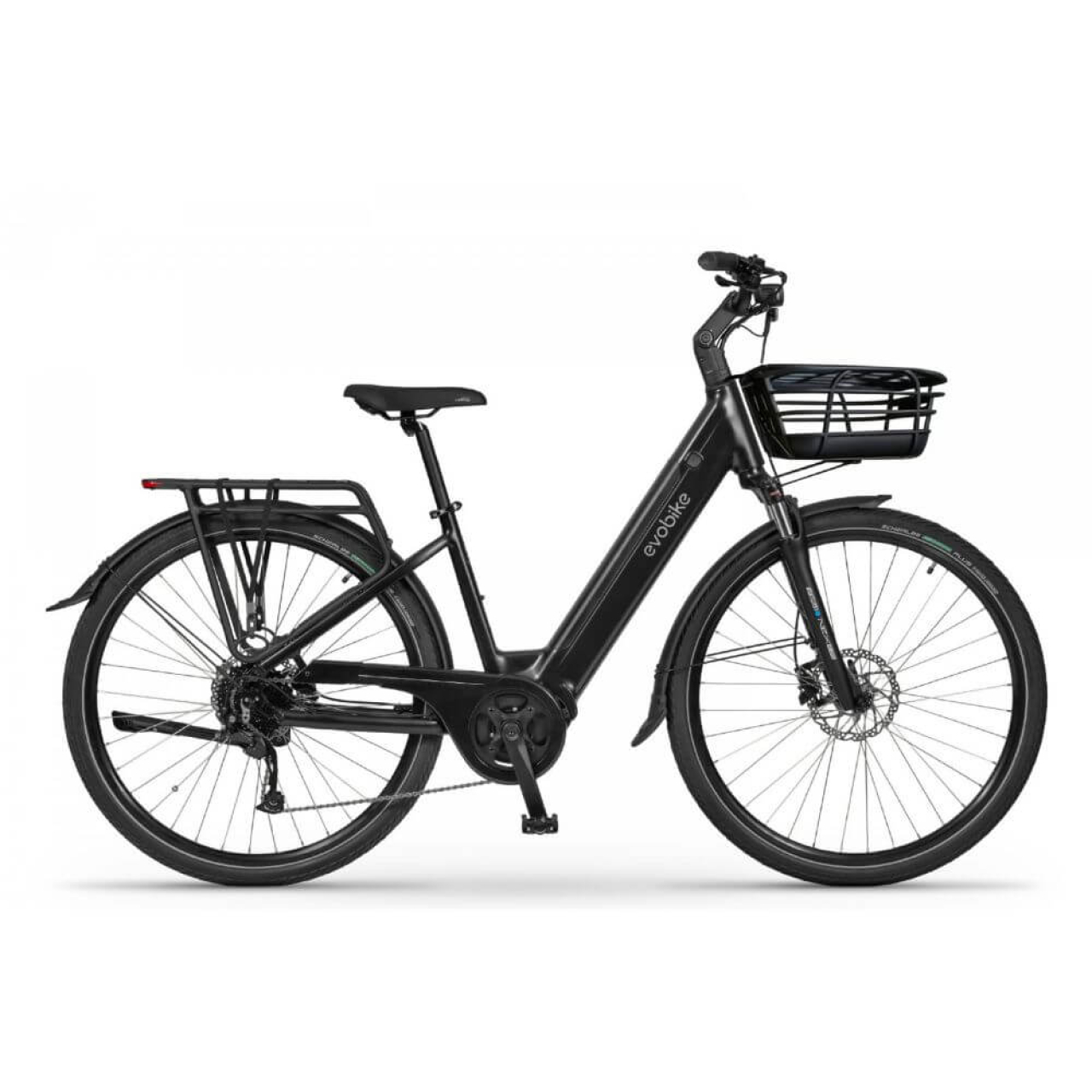 EVOBIKE Vivo N1 600W 48V 13Ah — электровелосипед 26" с LED-дисплеем и корзиной, чёрного цвета, Фото 4