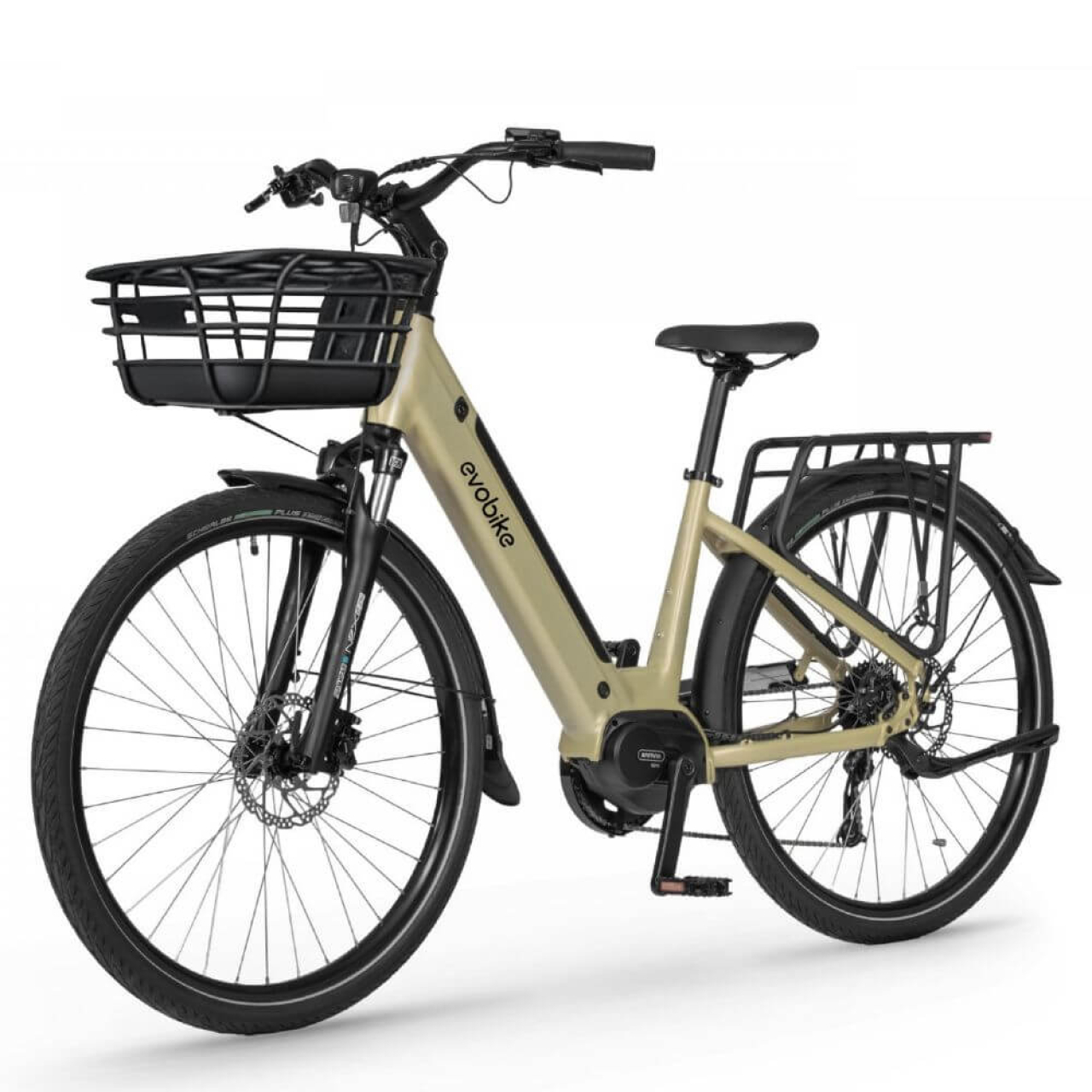 EVOBIKE Vivo N1 600W 48V 13Ah — электровелосипед 26" с LED-дисплеем и корзиной, бежевого цвета (капучино), Фото 1