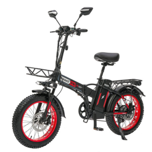 MINAKO F10 Max 1200W 48V 30Ah — складной электровелосипед с широкими шинами 20×4 красный 