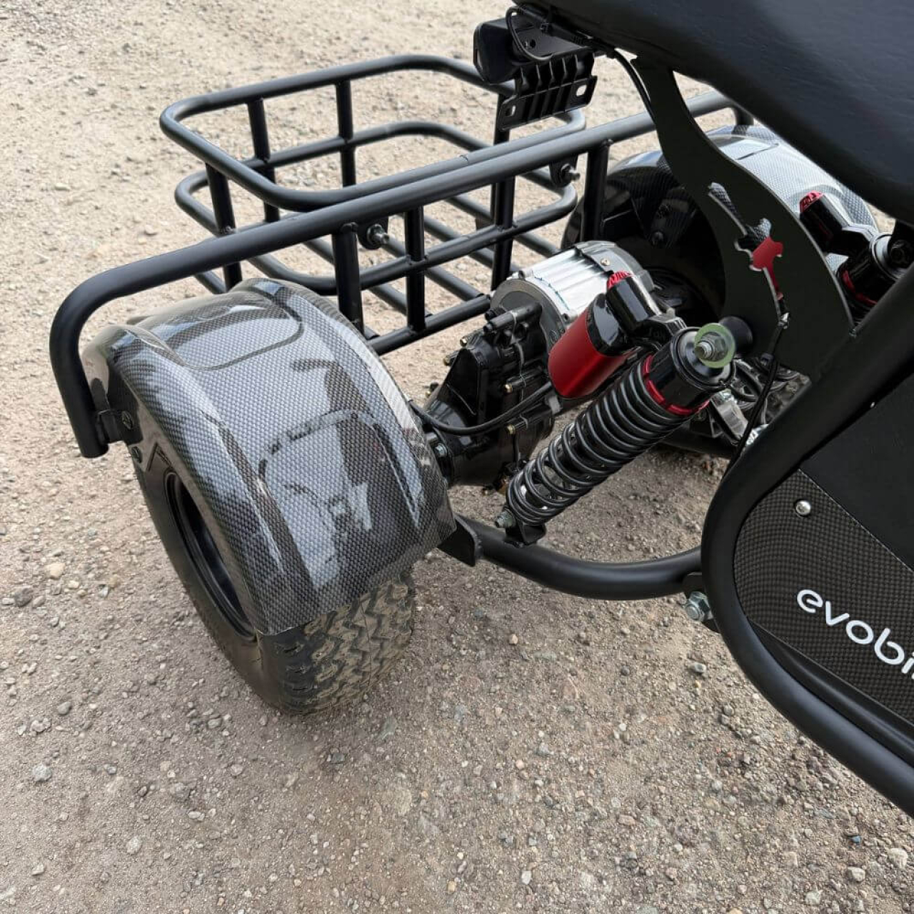 Електровелосипед EVOBIKE Grizzly X3 PRO 2500W 48V 24Ah триколісний, карбон, Фото 7